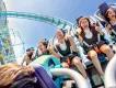 The Emperor Coaster at SeaWorld San Diego Riders screaming as they ride the Emperor coaster