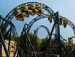 The Smiler at Alton Towers Riders experiencing multiple inversions of The Smiler