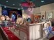 Mickey & Minnie's Runaway Railway Concept art of families playing on interactive attractions in Mickey's Toontown