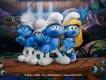Halloween at Dubai Parks and Resorts 4 animated Smurfs in a forest looking scared during Fright Nights