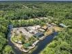 Wekiva Island An aerial view of a recreation centre surrounded by a water way used for watersports