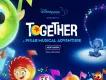 Together: a Musical Adventure A drawing of Pixar characters as musical notes with a cartoon child conducting