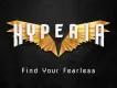 Hyperia HYPERIA written in front of golden wings above the tagline 'Find Your Fearless'