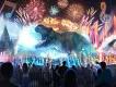 Universal Cinesational Spectacular Concept art of a nighttime show using fountains, projections and fireworks