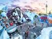 Penguin Trek at SeaWorld Orlando Concept art of the Penguin Trek coaster above the Antarctica Realm at SeaWorld