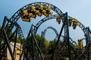 Riders experiencing multiple inversions of The Smiler