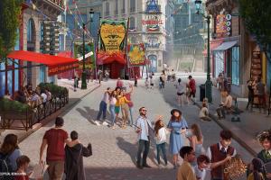 Concept art of the street in The Wizarding World of Harry Potter - Ministry of Magic 