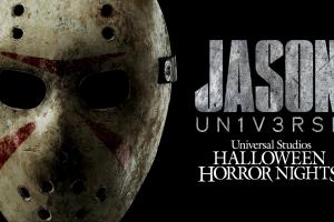 The iconic Friday the 13th hockey mask next to the title Jason Universe