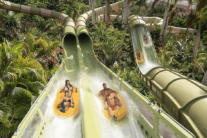 A family riding Saifa at Siam Park