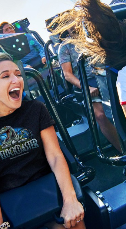 Guests riding Velocicoaster at Universal Islands of Adventure