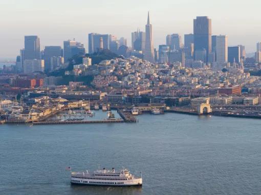 San Francisco Helicopter Tour with Sunset Dinner Cruise