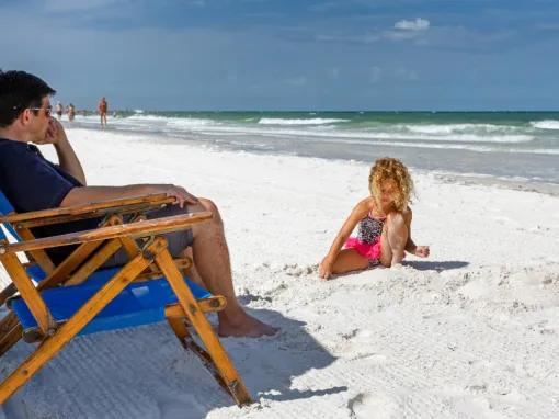 Father and daughtsers enjoying Clearwater Beach