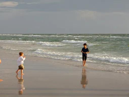 Family playing on Clearwater Beach