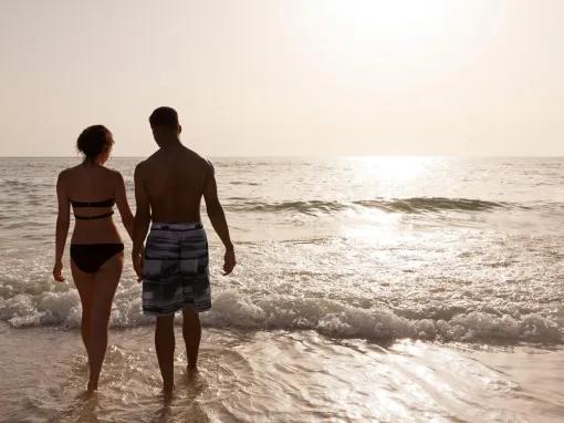 Couple paddling on Clearwater Beach