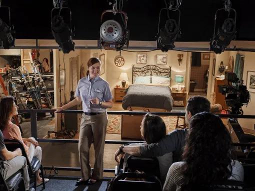 Guests in a working film studio at Warner Bros. Studio Tour Hollywood