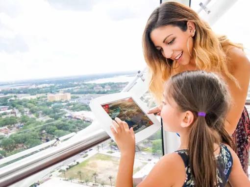 Inside a capsule on the Wheel at ICON Park