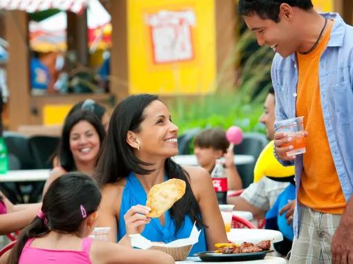 Family enjoying a meal at SeaWorld Orlando