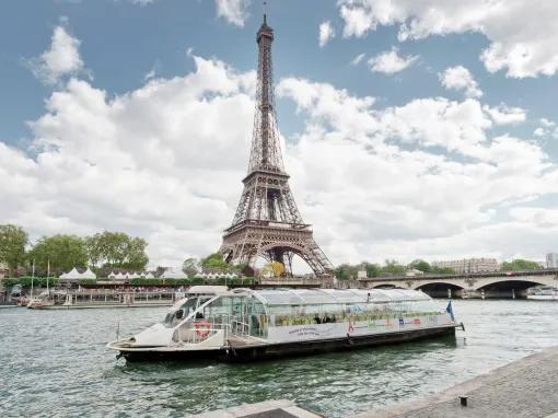 Batobus Hop-on Hop-off Sightseeing Cruise boat on the River Seine