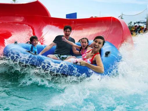 Family on Red Rush at LEGOLAND Dubai Water Park