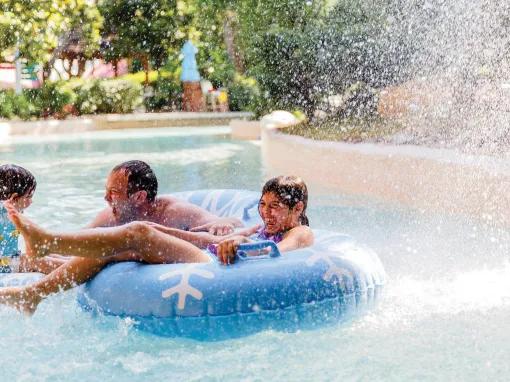 Guests floating down Cross Country Creek at Disney's Blizzard Beach