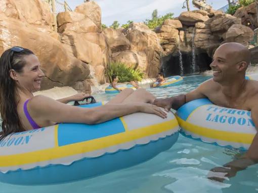 Guests on Castaway Creek at Disney's Typhoon Lagoon