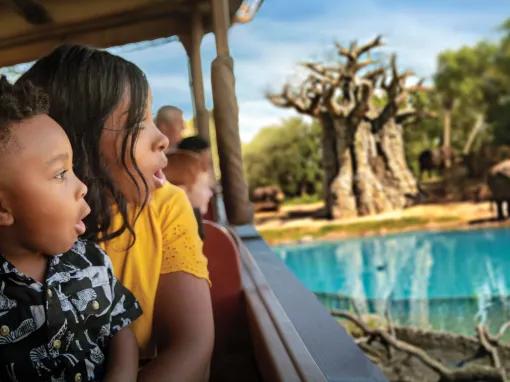 Mother and Son on Kilamanjaro Safari at Disney's Animal Kingdom
