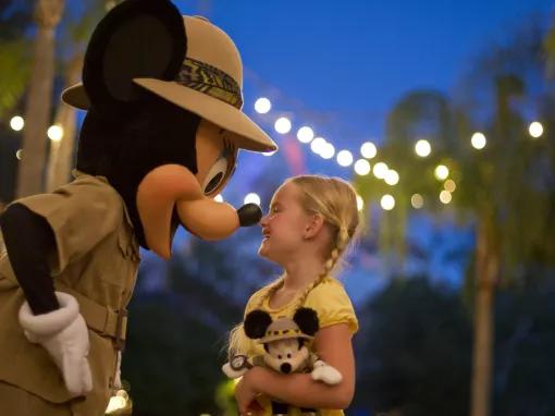 Guest with Mickey Mouse at Disney's Animal Kingdom