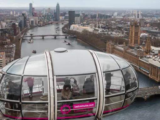 View of London skyline from a London Eye pod