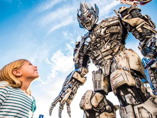 Girl with Transformer at Universal Studios Florida