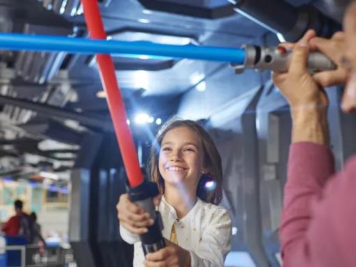 Guests enjoying Star Tours: The Adventures Continues at Disneyland Paris