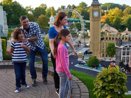 Family exploring Miniland at the LEGOLAND Windsor