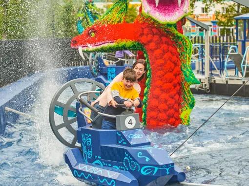 Mother and son on Hydra’s Challenge at LEGOLAND Windsor