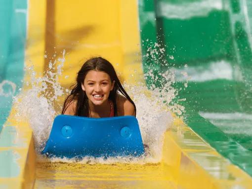 Girl on Taumata Racer at Aquatica Orlando