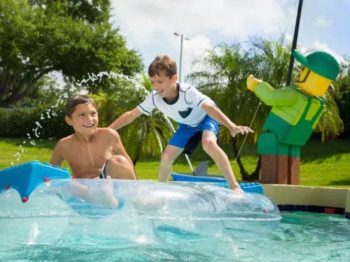 Kids splashing around at LEGOLAND Florida Water Park