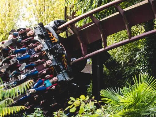 Guests riding Nemesis Inferno at THORPE PARK