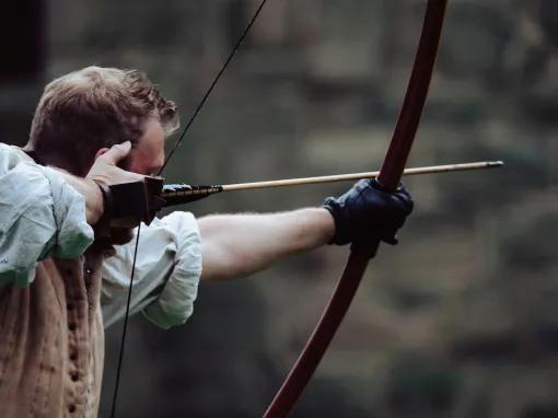 Resident Bowman demonstrates his incredible archery skills at Warwick Castle