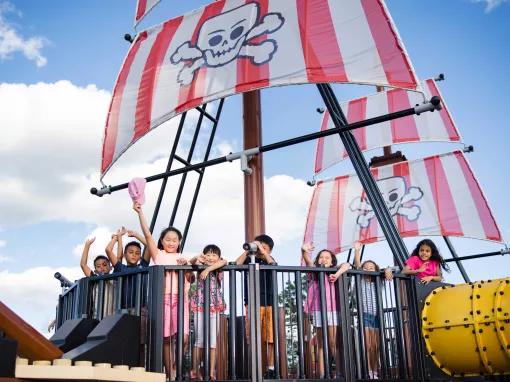 Children onboard a pirate ship located at LEGOLAND® New York Resort