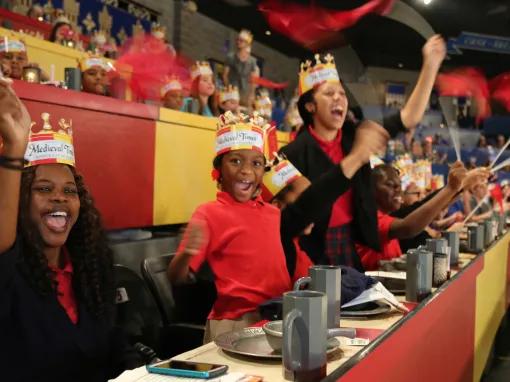 Cheering fans at Medieval Times Orlando Dinner Show & Tournament