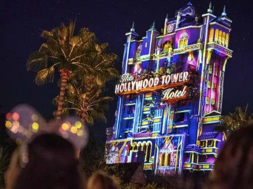 Tower of Terror at night 