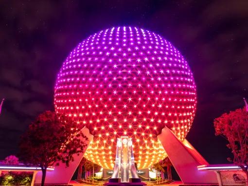Illuminated Spaceship Earth at Epcot