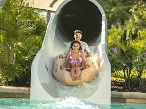 Couple on Crush ‘n’ Gusher, Disney’s Typhoon Lagoon Water Park