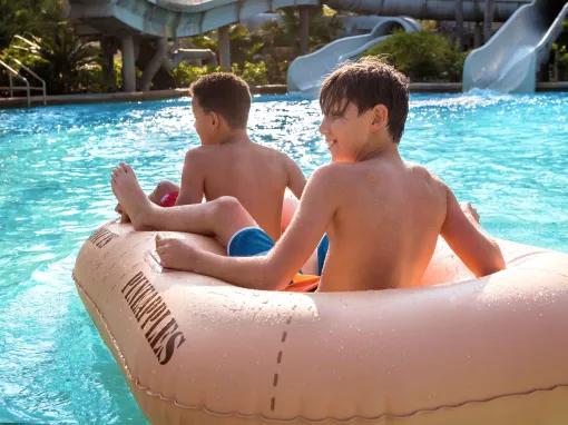 Guests on Crush ‘n’ Gusher, Disney’s Typhoon Lagoon Water Park