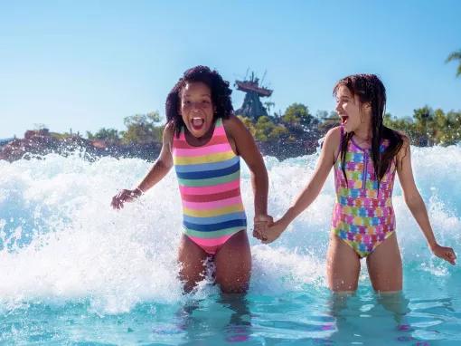 Girls in Wave Pool at Disney's Typhoon Lagoon Water Park