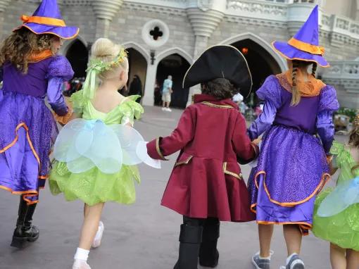 Guests at Mickey's Not So Scary Halloween Party at Magic Kingdom Park