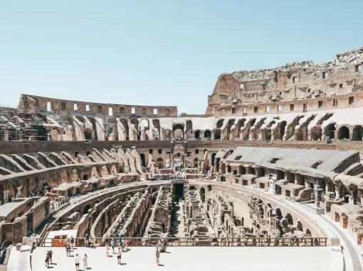 Inside The Colosseum looking down at the arena floor