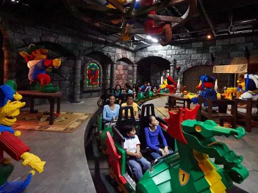 Guests riding the Dragon at LEGOLAND Dubai