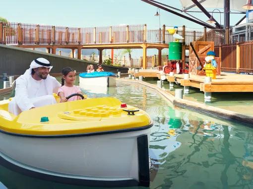 Mother and Daughter on Wave Racers at LEGOLAND Dubai