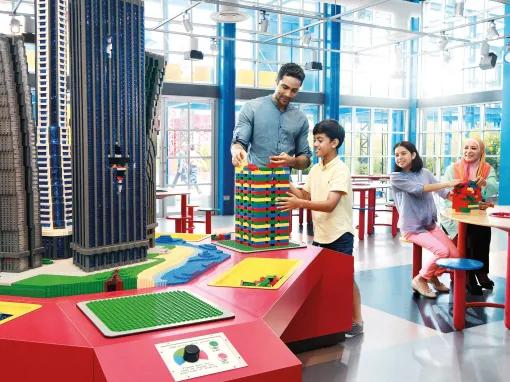 Father and Son interacting at Build & Test at LEGOLAND Dubai