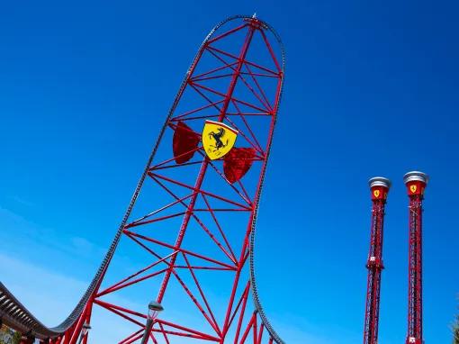 Red Force rollercoaster at Ferrari Land in PortAventura World