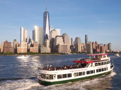 Circle Line Ferry with New York Skyline in the background